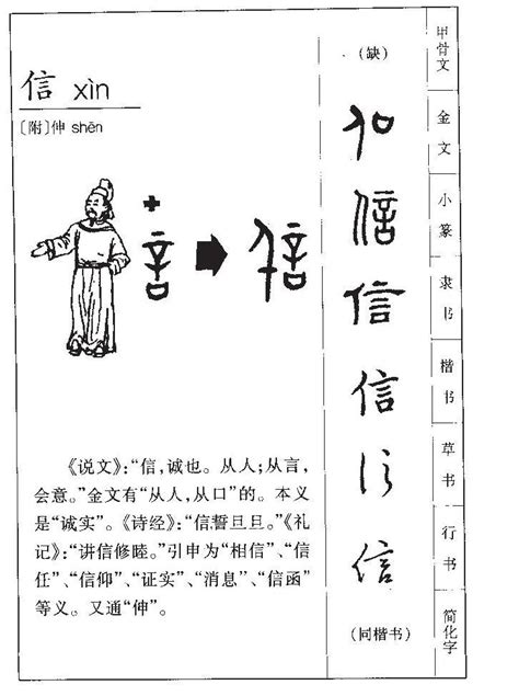 信字的由來|信的字源字形